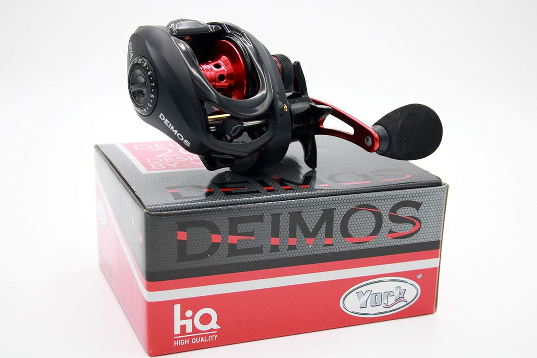 Multi-/Baitcastrolle Linkshand York Deimos 200 Angelrolle Baitcaster Lowprofile