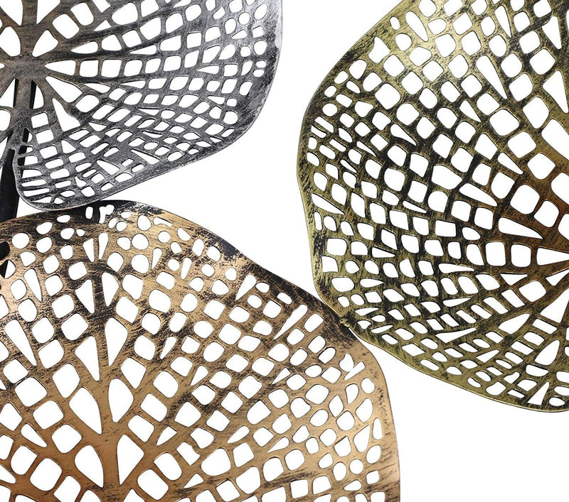 3D Wandbild "Lotus" aus Metall, 100x50 cm, Wandschmuck, Wanddeko, Wandverzierung, Deko-Objekt