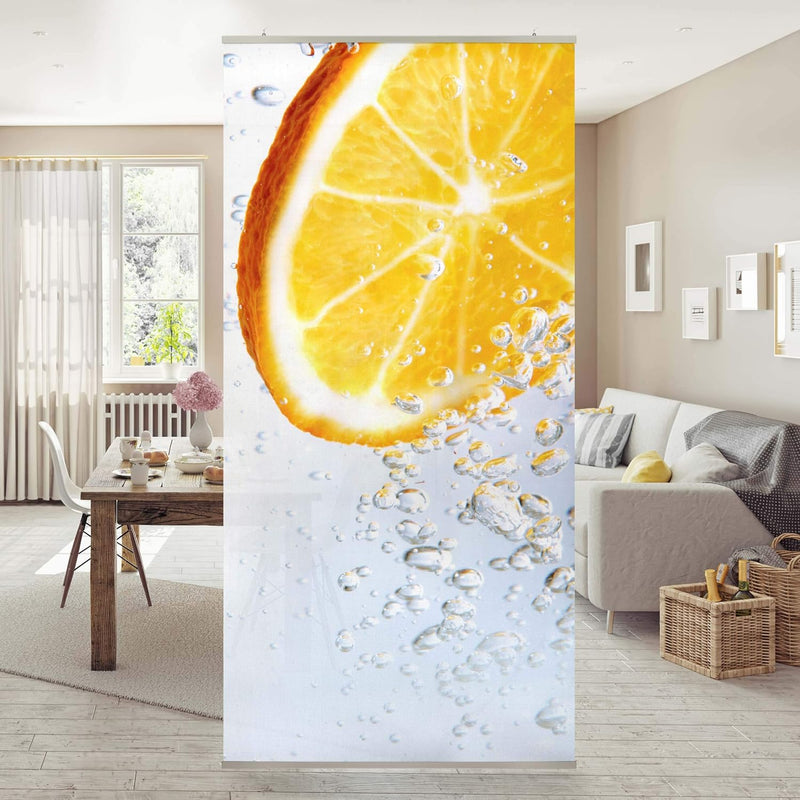 Bilderwelten Raumteiler Splash Orange 250x120cm inkl. transparenter Halterung 250x120cm incl. transp