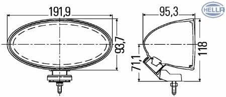 HELLA - FF/Halogen-Fernscheinwerfersatz - Comet FF 300 - 12V - 1FB 007 892-811 mit Elfenbeinfarbigem