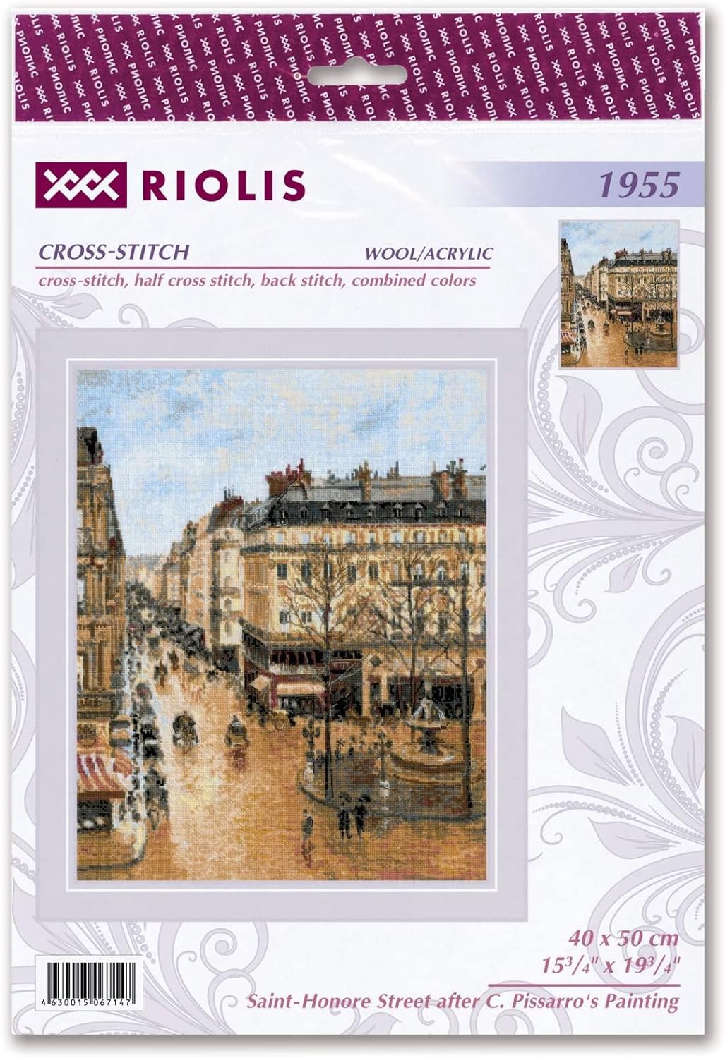 Riolis 1955 Kreuzstich Set Zählmuster, Baumwolle, mehrfarbig, 40x50cm