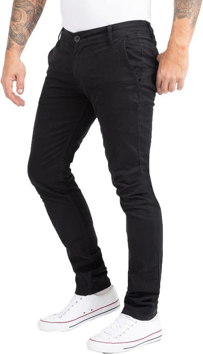 Indumentum Chino Hose Basic Slim Fit IS-305 31W / 32L Schwarz, 31W / 32L Schwarz