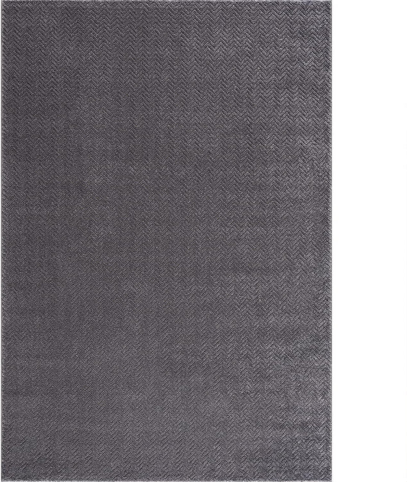 payé Teppich Wohnzimmer - Grau - 140x200cm - Meliert Muster - Einfarbig - Hoch Tief Effekt - Kurzflo