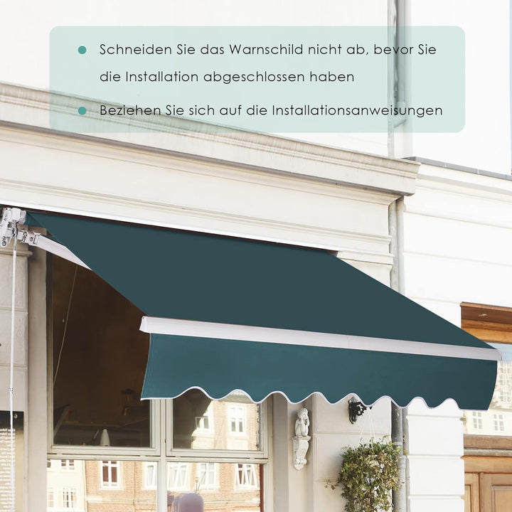 RELAX4LIFE Einziehbare Markise 2,5 x 2 m, Gelenkarmmarkise mit Handkurbel, Sonnenmarkise Winkel- & B
