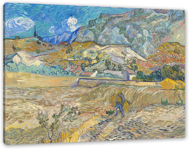 Generisch Vincent Van Gogh - Weizenfeld mit Bauer als Leinwandbild/Grösse: 120x80 cm/Wandbild/Kunstd