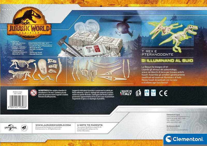 Clementoni Jurassic World 3 Dominion-T-Rex und Pteranodonti-Dinosaurier, Set zum Entwirren und Zusam