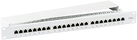 BIGtec 24 Port Gigabit Patchpanel Verteilerfeld Verteiler Patchfeld LSA Technik RJ45 8P8C RAL7035 gr