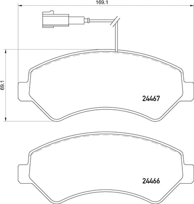 HELLA PAGID 8DB 355 019-901 Bremsbelagsatz - T2201 - Dicke/Stärke: 19mm - Bremssystem: Brembo - mit