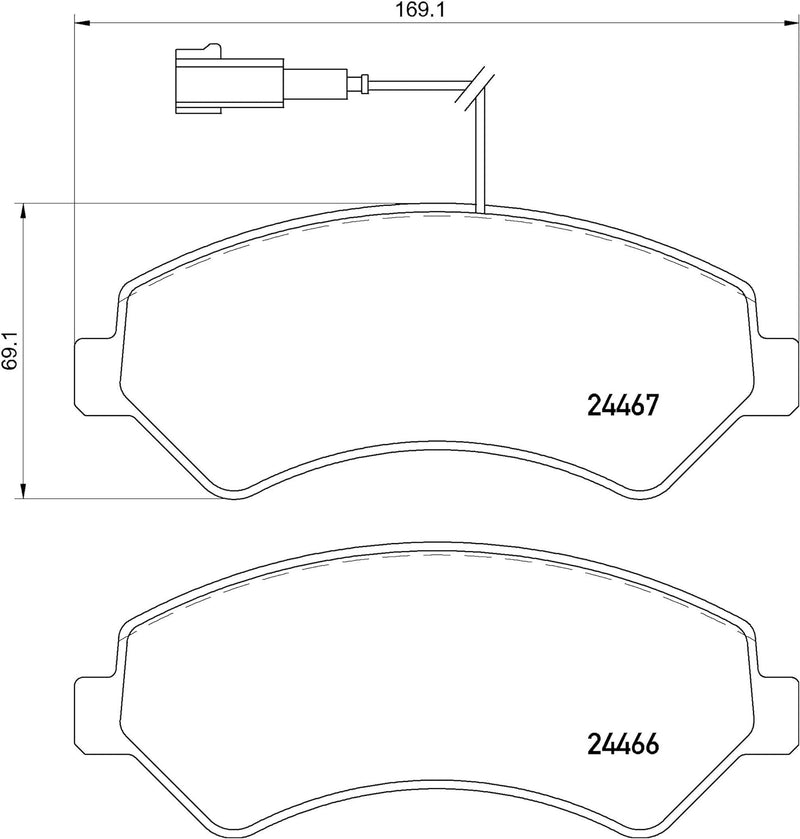 HELLA PAGID 8DB 355 019-901 Bremsbelagsatz - T2201 - Dicke/Stärke: 19mm - Bremssystem: Brembo - mit