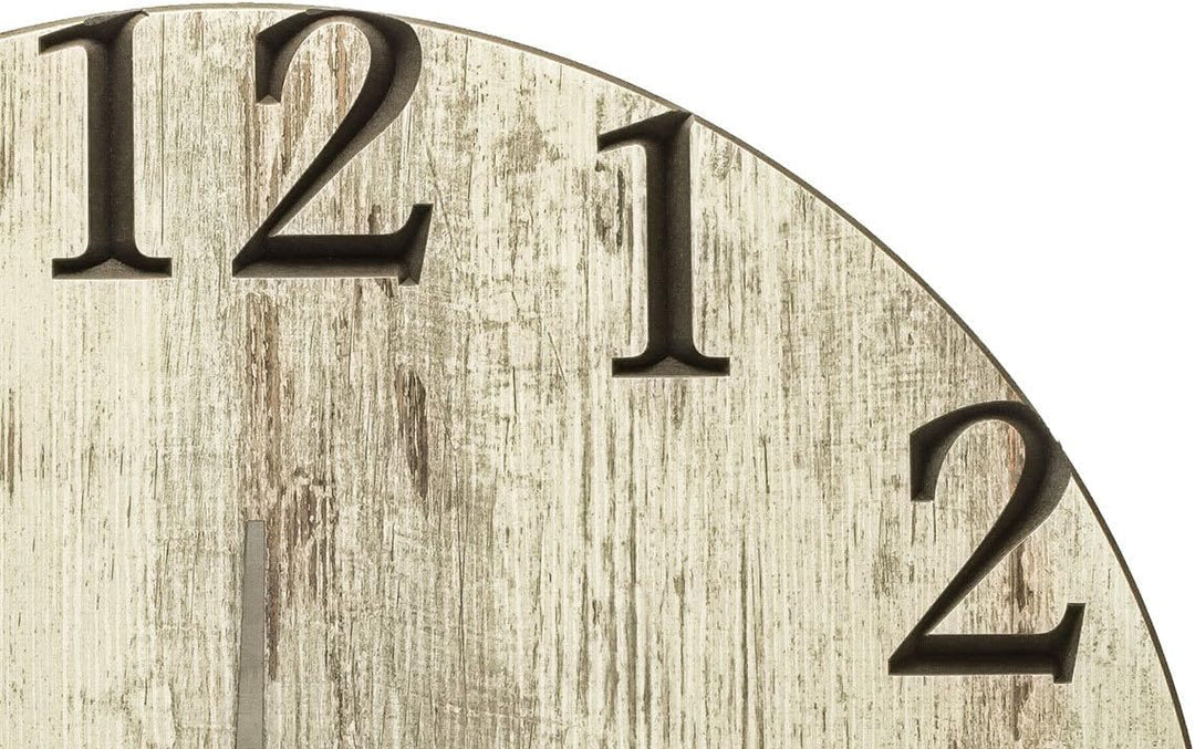 levandeo Wanduhr 60cm rund Holz Markenuhr Klassische Ziffern Shabby Chic Made in Germany 60cm Shabby