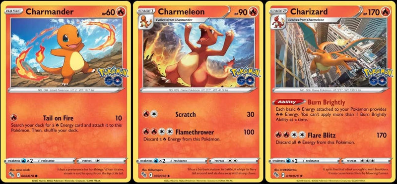 Charizard 010/078 – Pokemon Go – Folie – Evolution Karte – Charmeleon Charmander