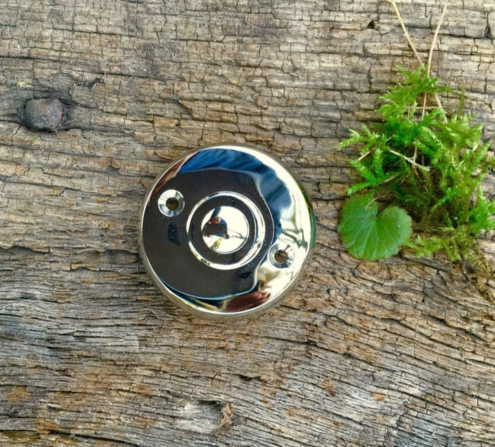 Atikas - Türklingel Nickel rund, Klingelknopf für moderne Haustüren Klingel Taster