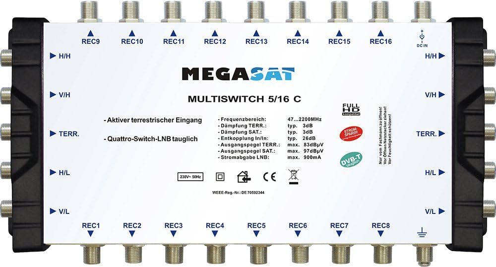 MegaSat 0600192 Multischalter 5/16 C Silber