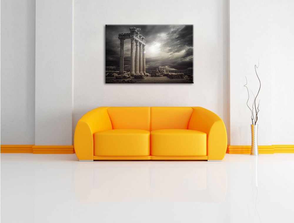 Pixxprint Apollon Tempel Ruine in Side als Leinwandbild/Grösse: 100x70 / Wandbild/Kunstdruck/fertig