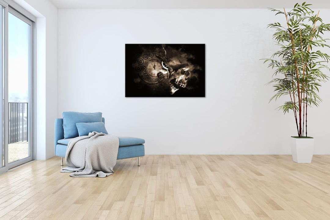 Zeit des Todes Format: 80x60 Effekt: Sepia als Leinwandbild, Motiv fertig gerahmt auf Echtholzrahmen