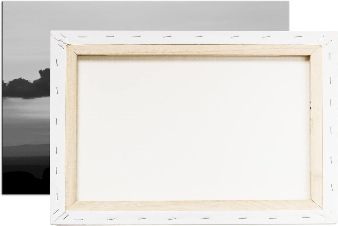 deyoli Yoga Meditation am Meer Format: 80x60 Effekt: Schwarz&Weiss als Leinwandbild, Motiv fertig ge