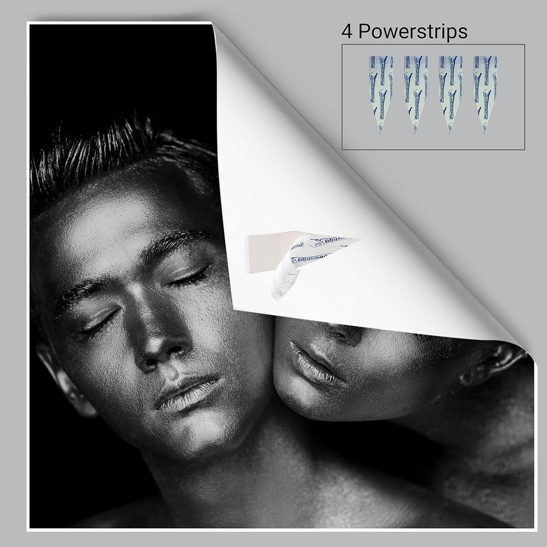 wandmotiv24 Poster als Wanddeko, Grösse 50x50cm, sinnliches Paar Foto, Models, Schwarz Weiss, Silber