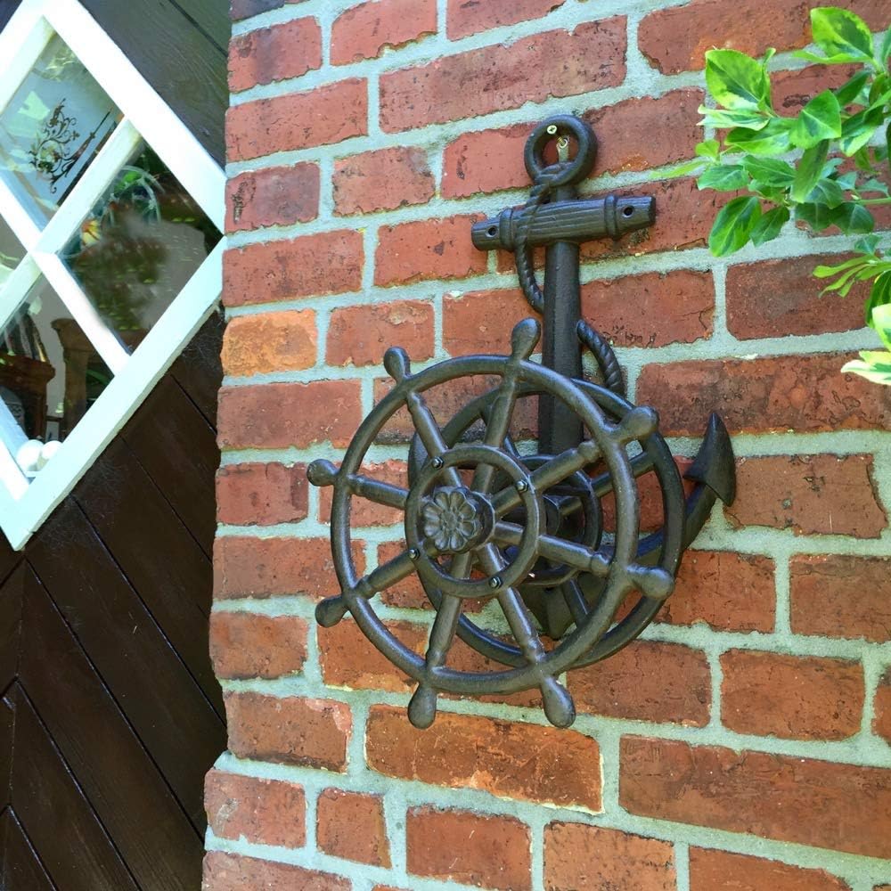 Antikas - Gartenschlauch Halter mit Anker, Nordsee Dekoration Ostsee Schlauchhalter Nautik