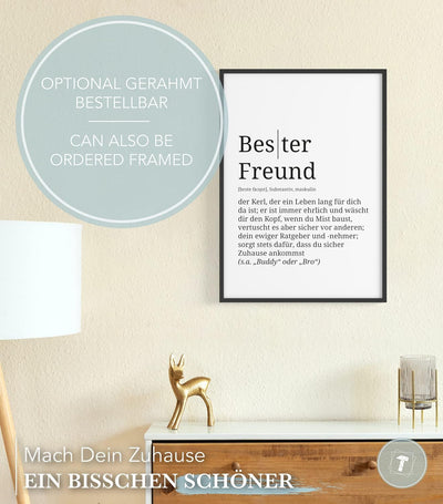 Papierschmiede® Definition: Bester Freund, DIN A1 (59x84 cm), XXL Poster für Wohnzimmer, Schlafzimme