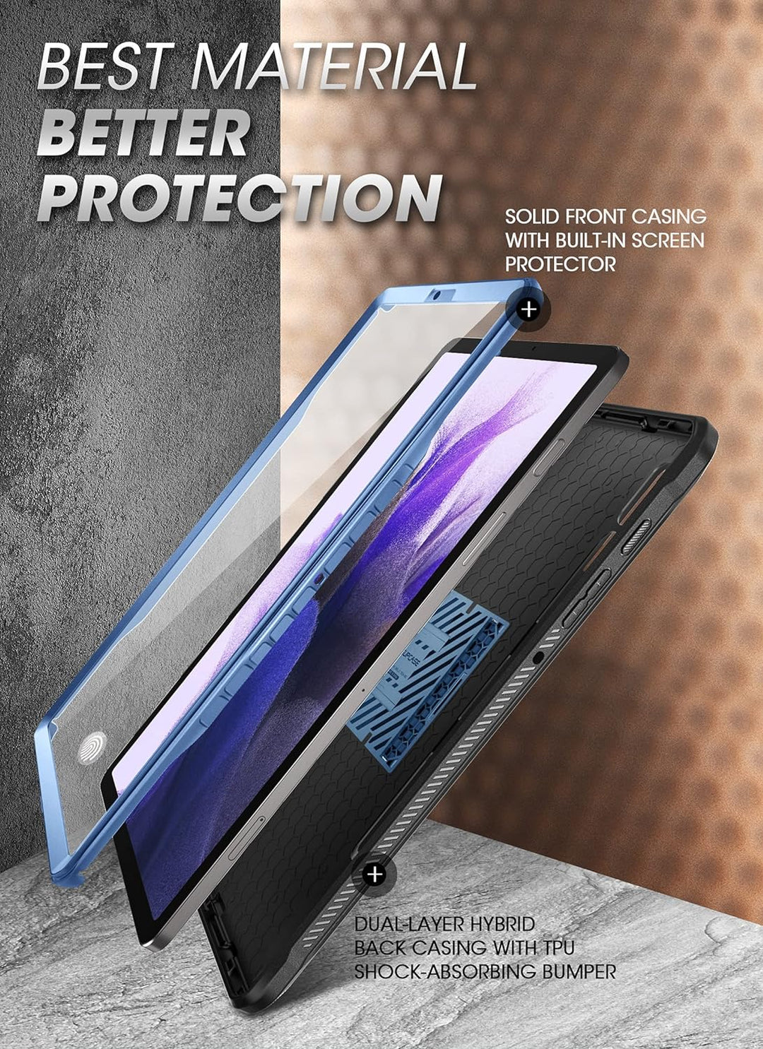 SUPCASE Hülle für Samsung Galaxy Tab S7 FE 12.4 Zoll 2021 Bumper Case 360 Grad Schutzhülle Robust Co