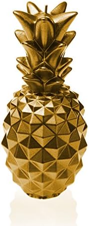 Candellana Ananas Paraffinkerze 100 x 100 x 210 mm - Gold Kerze Dekorativ - Kerzen Aesthetic 3D - Ca