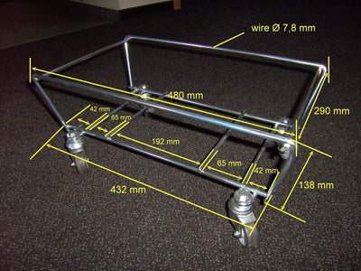 Korbwagen verzinkt für 20 Liter Einkaufskörbe Untergestell mit Rollen 1 Stück Untergestell Verzinkt,