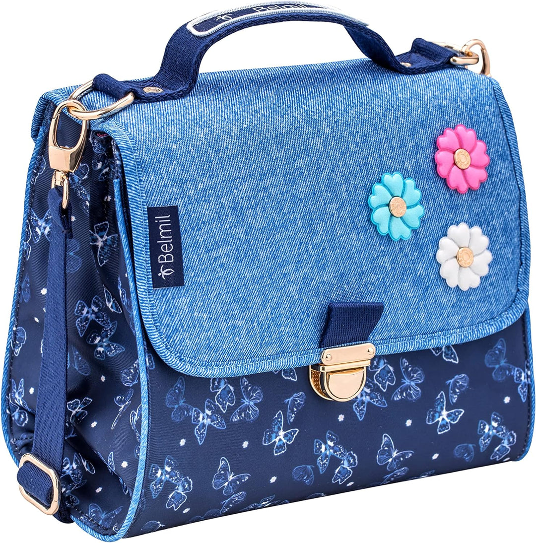 Belmil Premium Petite Kindergarten Schultertaschen Umhängetasche für Mädchen (305-51/P) Sapphire, Sa