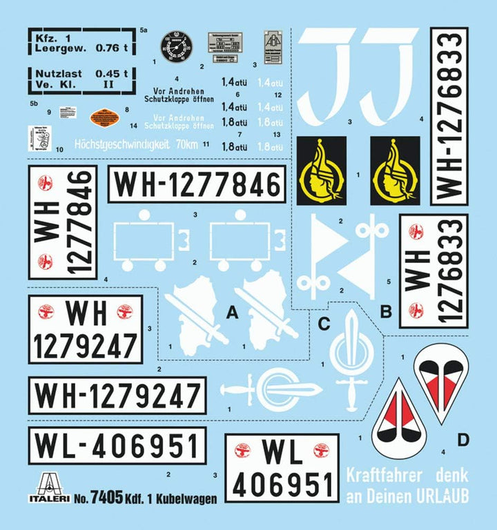 Italeri IT7405 7405S - KDF. 1 Typ 82 Kübelwagen , Modellbau, Bausatz, Standmodellbau, Basteln, Hobby