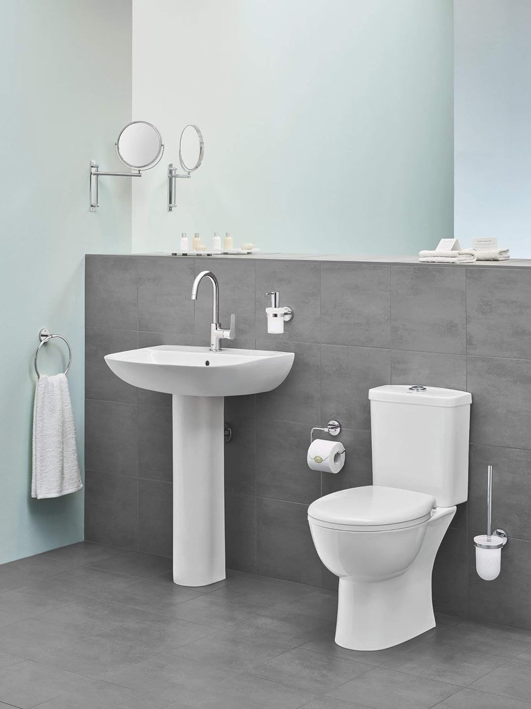 GROHE BauEdge - Einhand-Waschtischarmatur (wassersparend, DN15, L-Size), chrom, 23760000 Chrom L-Siz