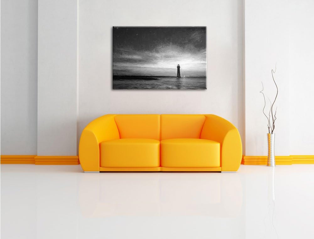 Pixxprint Leuchtturm im Sonnenuntergang als Leinwandbild/Grösse: 100x70 cm/Wandbild/Kunstdruck/ferti