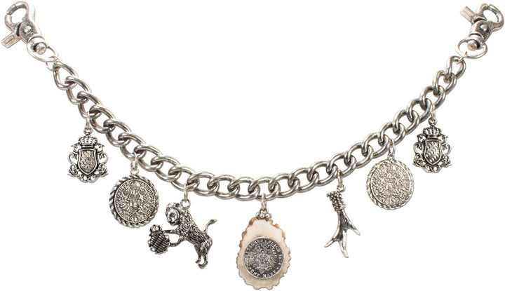 Alpenflüstern Trachten-Charivari Victor - Hochwertiger Herren-Trachtenschmuck mit Trophäen-Anhängern
