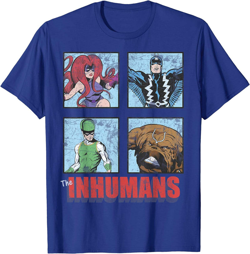 Marvel Mens The Inhumans Medusa BlackBolt Lockjaw Graphic T-Shirt XL White