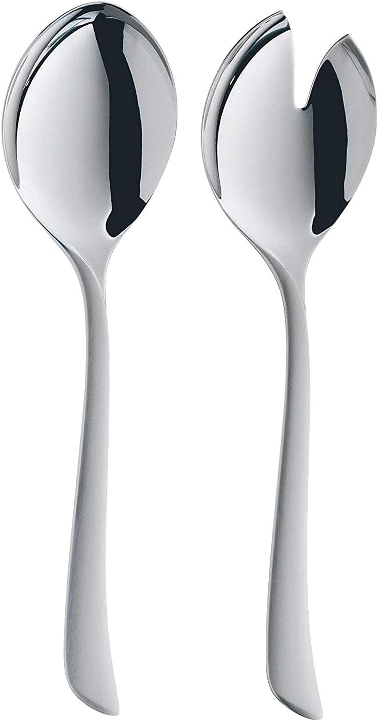 WMF Virginia Salatbesteck Edelstahl 23,8 cm, Salatgabel, Servierlöffel, Cromargan protect teilmattie
