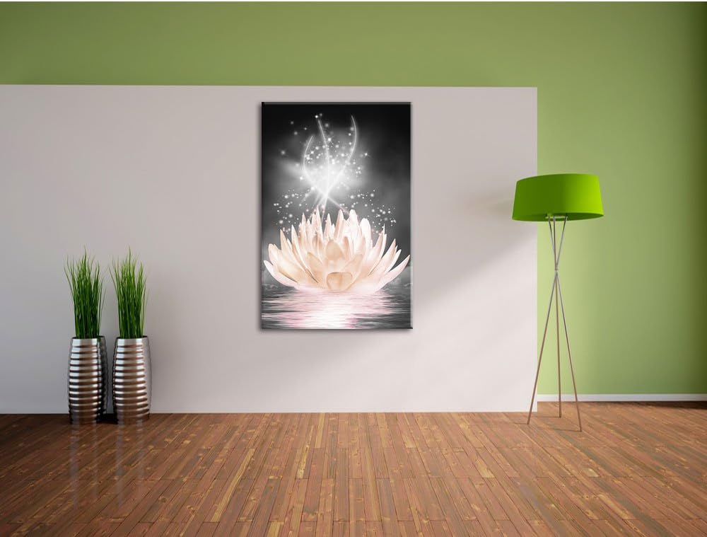 Pixxprint abstrakte Seerose als Leinwandbild/Grösse: 100x70 cm/Wandbild/Kunstdruck/fertig bespannt,