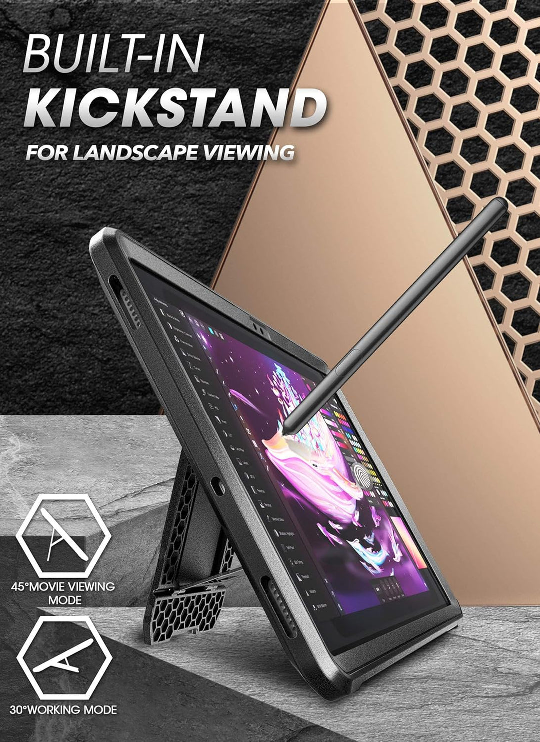 SUPCASE Hülle für Samsung Galaxy Tab S7 Plus / S8 Plus (12.4'') Case 360 Grad Schutzhülle [Unicorn B