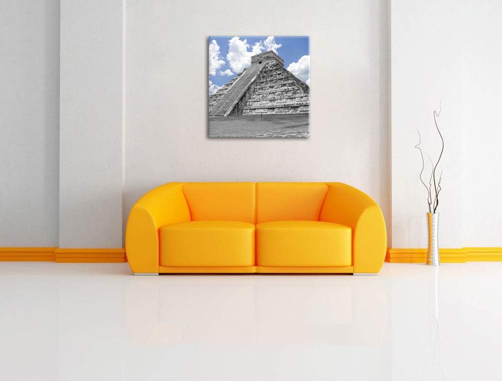 Pixxprint beeindruckende Maya Pyramide als Leinwandbild/Grösse: 70x70 cm/Wandbild/Kunstdruck/fertig