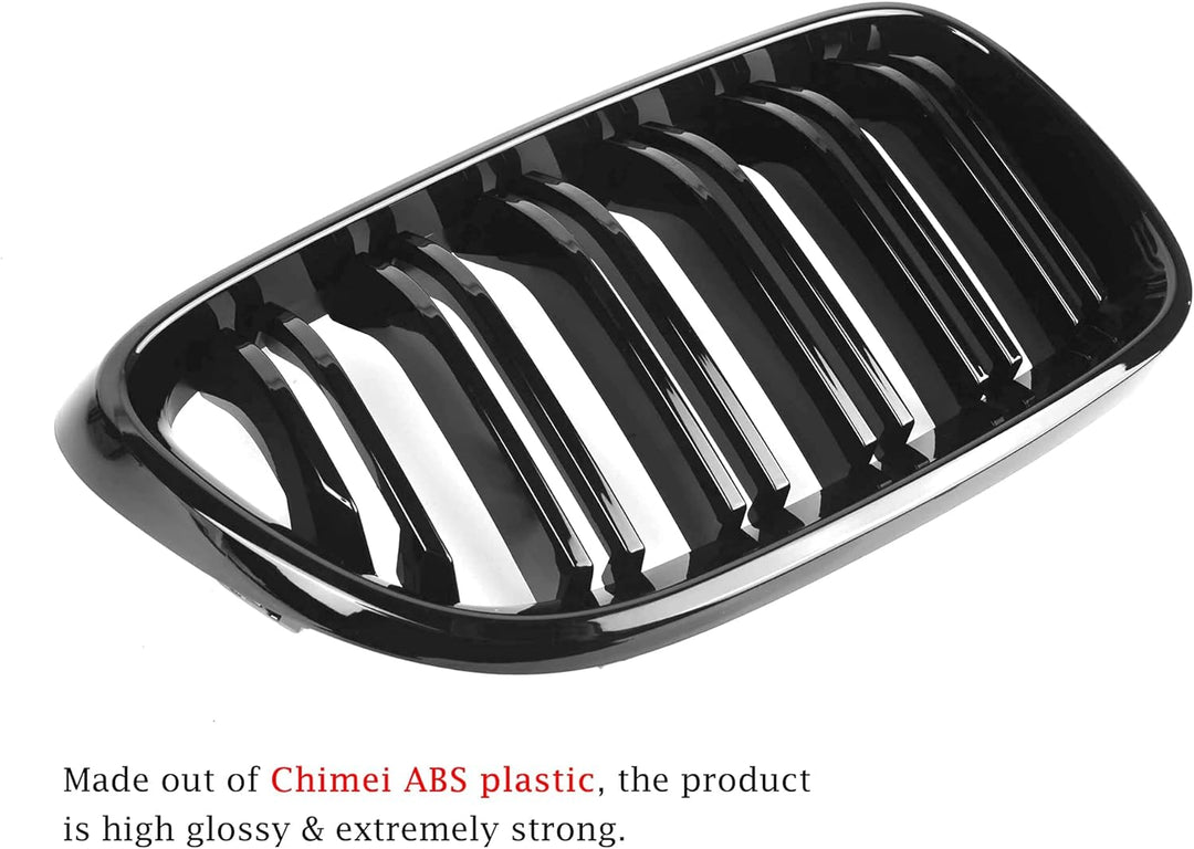 Gangying F22 Niere Schwarz,Kühlergrill Passt für BMW 2 Serie F22 F23 F87 M2 2014-2018 (Gloss Black A