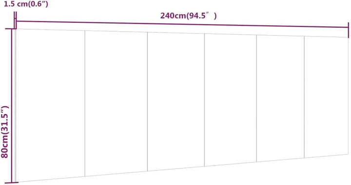 Tidyard Bett-Kopfteil Polsterkopfteil Räuchereiche240 x 1,5 x 80 cm (L x B x H) Holzwerkstoff Bett B