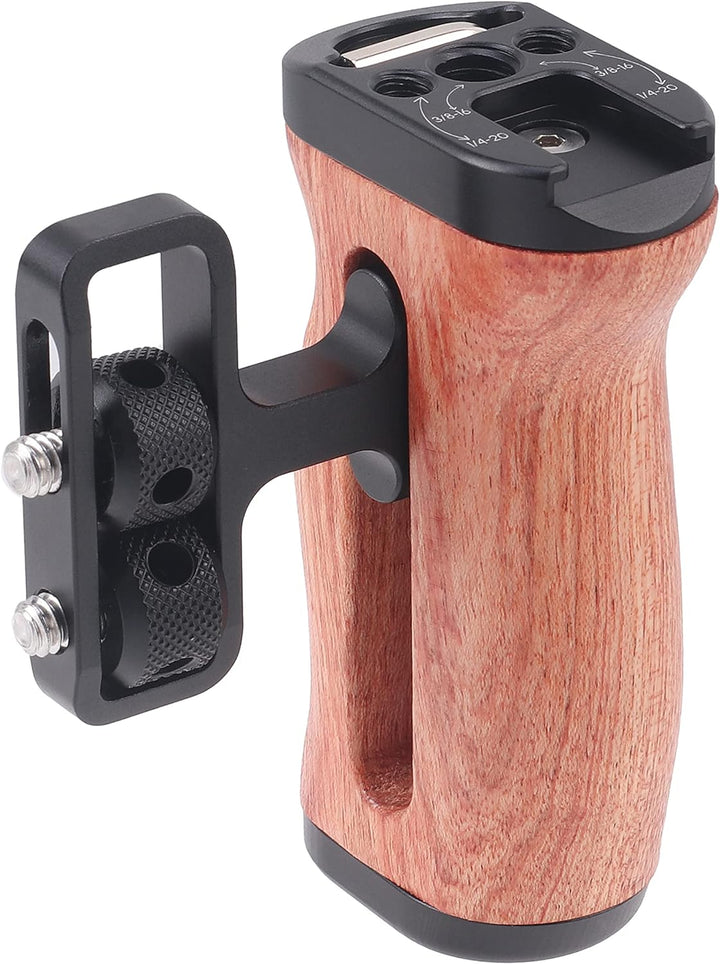 Hersmay Universal Wooden Mini Side Handle Seitengriff (1/4"-20 Schrauben) für Kamerakäfig Handgriff