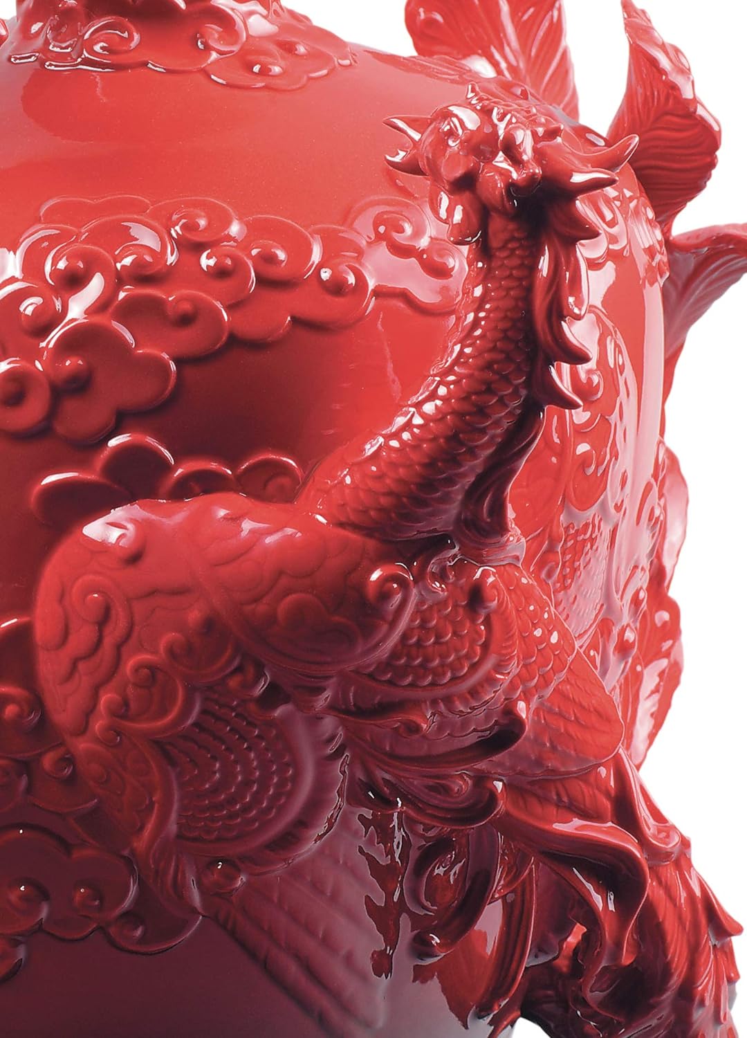 LLADRÓ Drachen Phönix Vase. Vase. Porzellan.