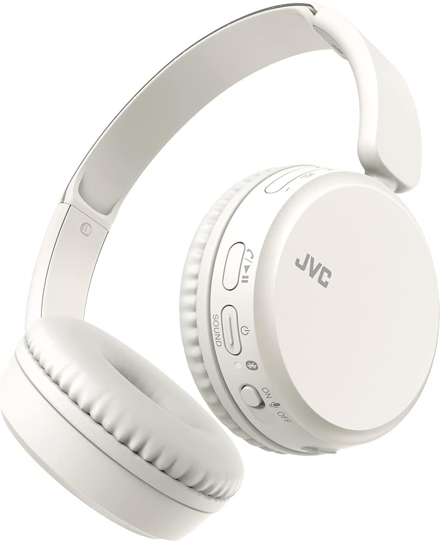 JVC HA-Z37W-W - Bluetooth On-Ear-Kopfhörer, Tiefbass, 3 Klangmodi (Bass/Klar/Normal), 35 Stunden Akk