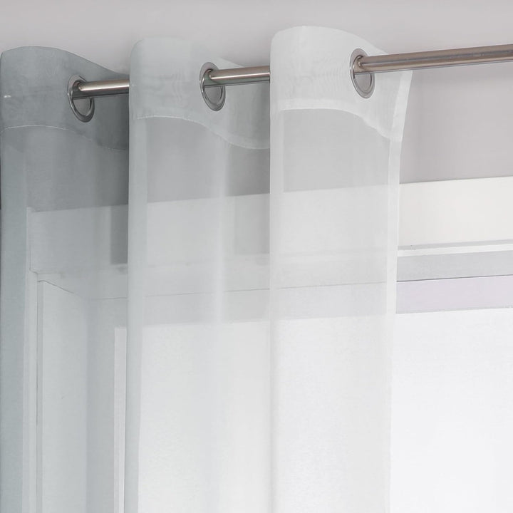 ESLIR Gardinen mit Ösen Vorhänge Gardinenschals Transparent Stores Gardinen Farbverlauf Voile Grau B