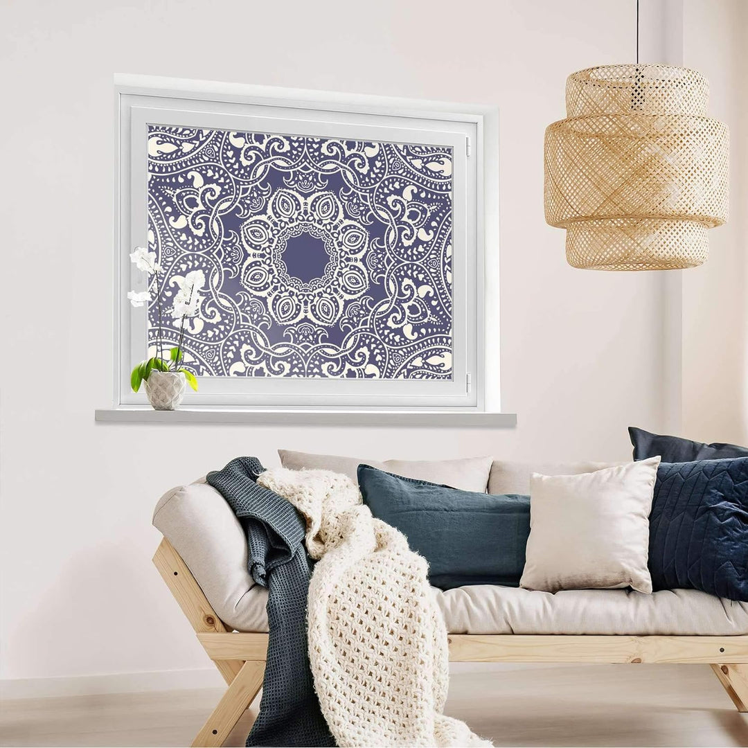 Fensterfolie Sonnenschutz I Hochwertige Folie für Fenster - selbsthaftend I Dekofolie für Bad, Küche