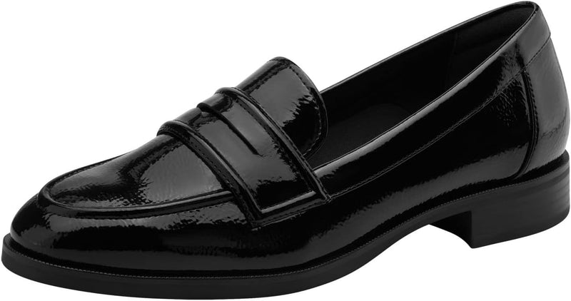 Tamaris Damen Slipper, Frauen Slip On,TOUCHit-Fussbett 36 EU Black Patent, 36 EU Black Patent