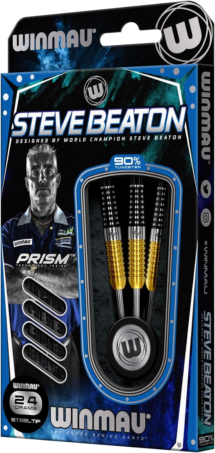 WINMAU Steve Beaton Special Edition 24 Gram Tungsten Darts with Prism Flights and Vecta Shafts (Stem