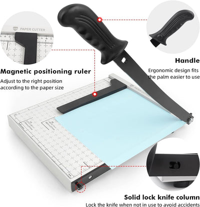 COOCHEER Papierschneider Profi Fotoschneider Hebelschneider Papierschneidemaschine Schneidegerät Bin