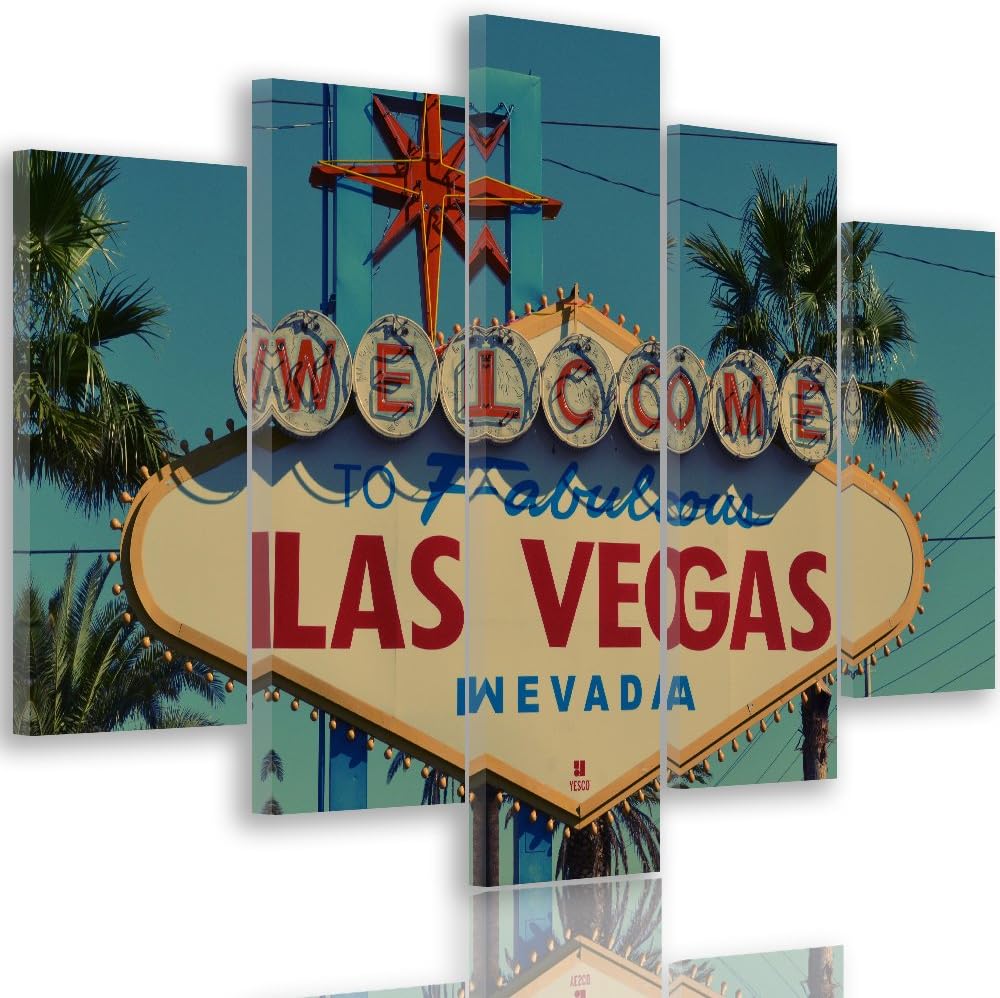 Feeby. Leinwandbild - 5 Teile - Bilder Wand Bild Wandbilder Kunstdruck XXL, 5-Teilig, Typ A, 300x140