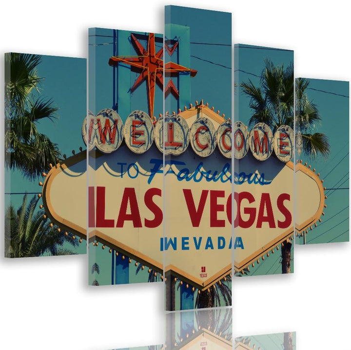 Feeby. Leinwandbild - 5 Teile - Bilder Wand Bild Wandbilder Kunstdruck XXL, 5-Teilig, Typ A, 300x140