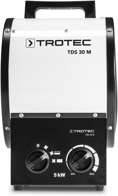 TROTEC Bauheizer elektrisch TDS 30 M – Heizleistung 0,05 kW / 3,3 kW / 5 kW – Elektroheizer Luftmeng