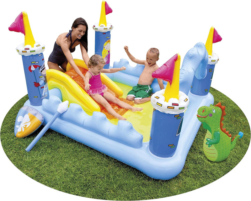 Intex 57138 - Spielcenter mit Wasserstrahlen, Schlossform, 185 x 152 x 107 cm